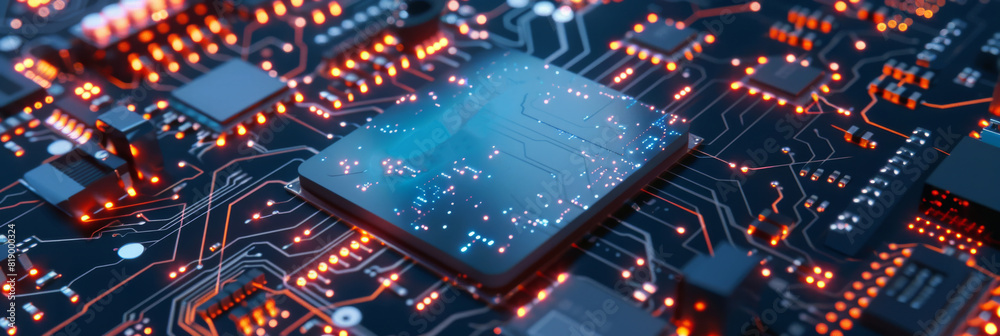 Poster Buying a microchip or computer component in the past is a thing of the past, but manufacturing a computer component in the future requires hologram information datums.