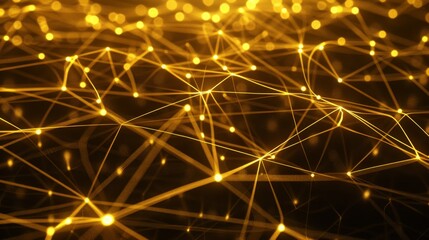 A mesh of glowing lines depicting a futuristic network