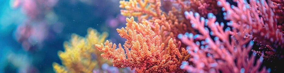 Fototapeta premium Abstract Coral Reef Pattern Background. With Copy Space, Abstract Background