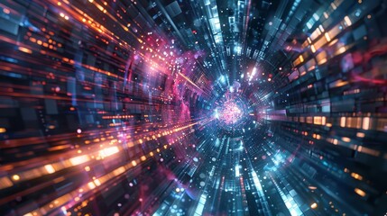 Fototapeta premium Science and tech merge in an abstract design