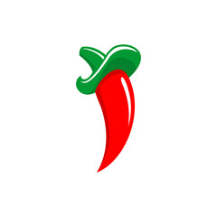 Red chili and hat vector