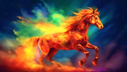 Abstraktion ein Feuerpferd. Hintergrund für das Design 2.