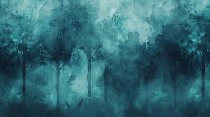 Mystical Forest in Monochrome Watercolors
