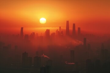 Urban Air Pollution at Sunset