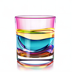 Glass isolated on white background, pop-art, png

