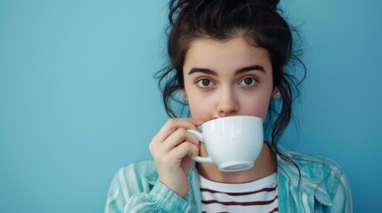 Woman Sipping Her Morning Coffee