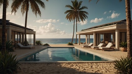 Obraz premium luxurious villa right on the beach