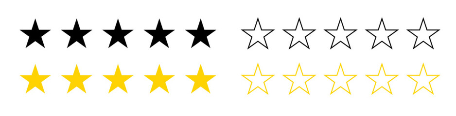 Star rating vector isolated icon. Customer service rating. Rating satisfaction. Vector illustration