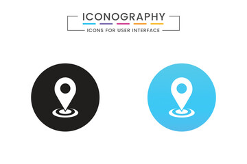 Location pin icon. Map pin place marker. Location icon. Map marker pointer icon set. GPS location symbol collection. Flat style - stock vector