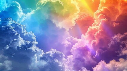 rainbow coloured clouds
