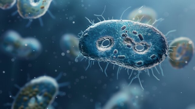 Amoebae are predatory and live by consuming bacteria and other protists