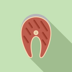 Flat design vector illustration of a salmon steak, perfect for culinary and food themes
