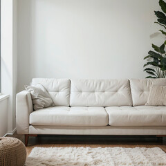 Fototapeta premium modern living room interior design with white sofa