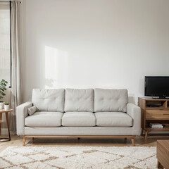 modern living room interior design with white sofa