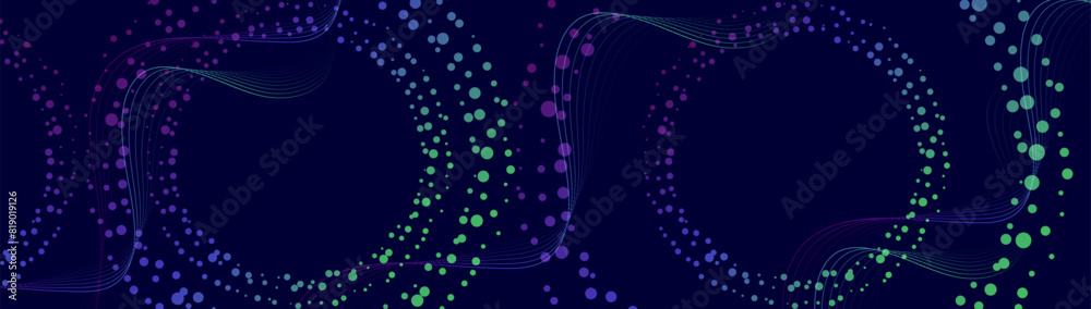 Leinwandbilder abstract background with circle particles with geometric wavy lines. modern minimal trendy lines pat