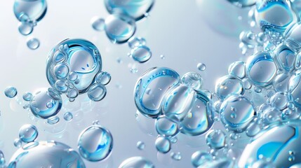 A close-up of a water droplet symbolizes the movement and energy of skin care products.