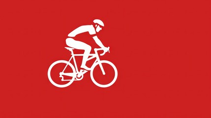 bicycle logo. Concept: cycling and sporting event promotion, minimalistic template with space for text, track racing