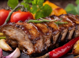 American Ribs with Vegetables