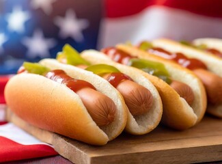 4th of July Picnic Table - Hot Dogs