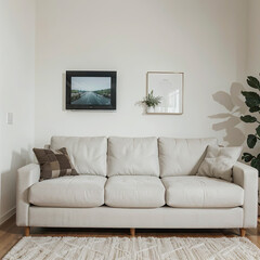 modern living room interior design with white sofa