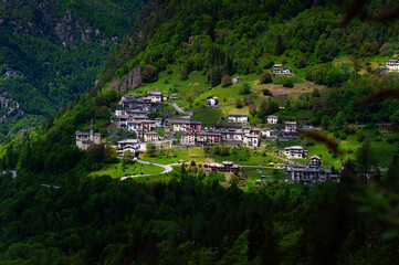 Fototapeta premium The small town of Baresi in the Brembana valley Bergamo Italy