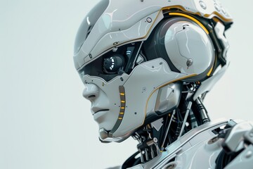 Fototapeta premium cenitela con inteligencia artificial, robot de asistencia personal y ojo biometrico, prototipo de androide