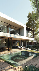 modern house with swimming pool