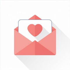Heart card popping out of an envelope