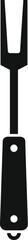 Graphic icon of a barbecue fork in a simple black silhouette isolated on white