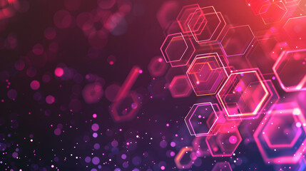 Abstract Purple technology concept hexagonal background