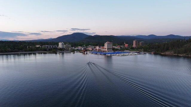 Coeur d'Alene downtown resort hotel aerial