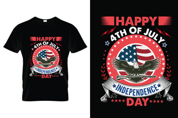 Fototapeta premium 4th of july - independence day illustration T-shirt design Typhpgraphy t-shirt design.eps