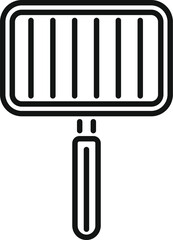 Vector illustration of a grill pan in a simple line art style isolated on a white background