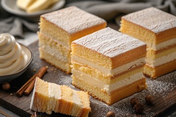 Collection of Butter cake sliced
