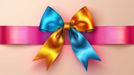 Colorful ribbon for gift box to celebrate holiday