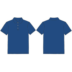 navy blue polo shirt mockup illustration