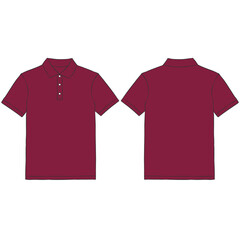 maroon polo shirt mockup illustration