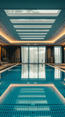 clean water in the swimming pool in hotel