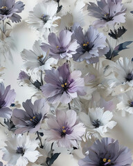 Matisse Style 3D Render of Abstract Violet and Black Flowers Gen AI
