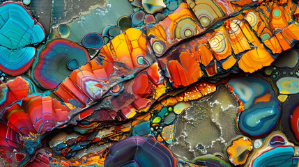 Surface on unknown multi-colored mineral
