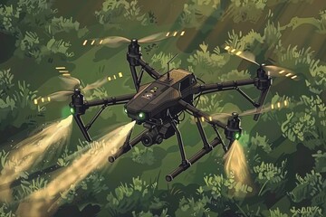 Drone sensor technology management agriculture technology vector horticulture pest farming agriculture graphic remote control techniques agriculture