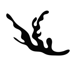 Splash silhouette with droplets. Water drops shapes, liquid burst splashes and ink blot
