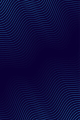 Abstract background with waves for banner. Standart poster size. Vector background with lines. Element for design isolated on dark blue. Blue gradient. Brochure, booklet. Ocean, water. Night, deep