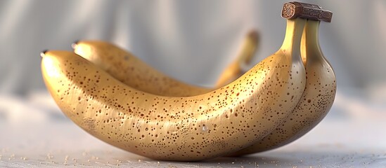 Luscious Golden Banana on Crisp White Background Captivating 3D Fruit Photograph for Versatile Imagery
