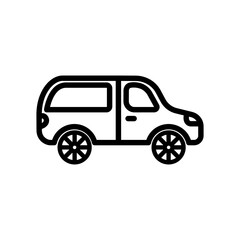 Fototapeta premium Car line icon. Transportation icon. Vehicle icon isolated on white background. Transparent background, minimalist symbol. Vector images