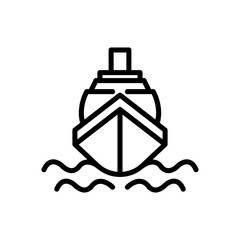 Ship line icon. Transportation icon. Vehicle icon isolated on white background. Transparent background, minimalist symbol. Vector images