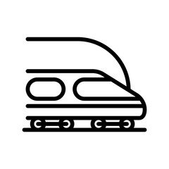 Speed train line icon. Transportation icon. Vehicle icon isolated on white background. Transparent background, minimalist symbol. Vector images