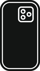 Black and white vector graphic depicting a modern smartphone camera module
