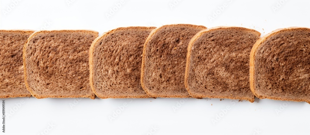 Aufkleber rye bread on a white background top view. copy space available