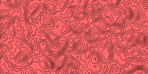 Contour art pattern based on geographic elevation for abstract design

